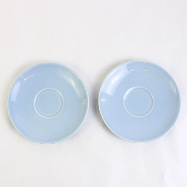 Set of 2 T.S.&T Lu-Ray Pastels Pale Blue Ceramic Saucers