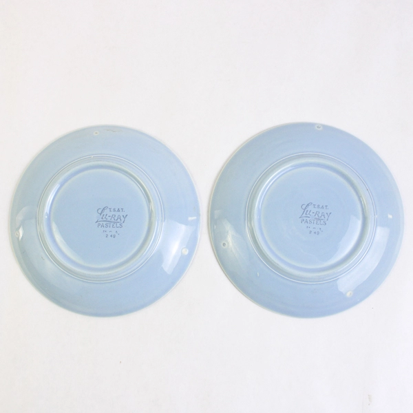 Set of 2 T.S.&T Lu-Ray Pastels Pale Blue Ceramic Saucers