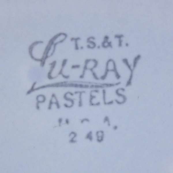 Set of 2 T.S.&T Lu-Ray Pastels Pale Blue Ceramic Saucers