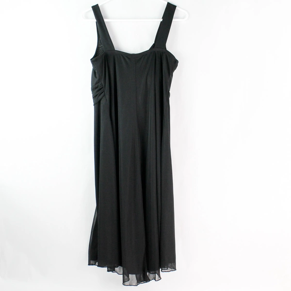 En Focus Studio Women's Black V Neck Formal Dress Sz 10 with Belt Detail