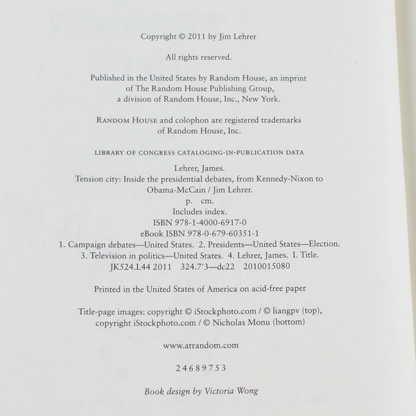 Tension City by Jim Lehrer 2011 Presidential Debates HC Good Condition