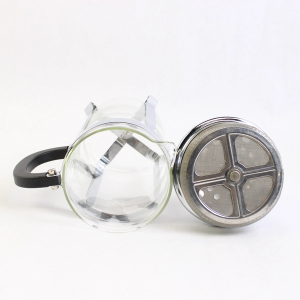 BonJour Glass French Press Stainless Steel Hardware Black Handle