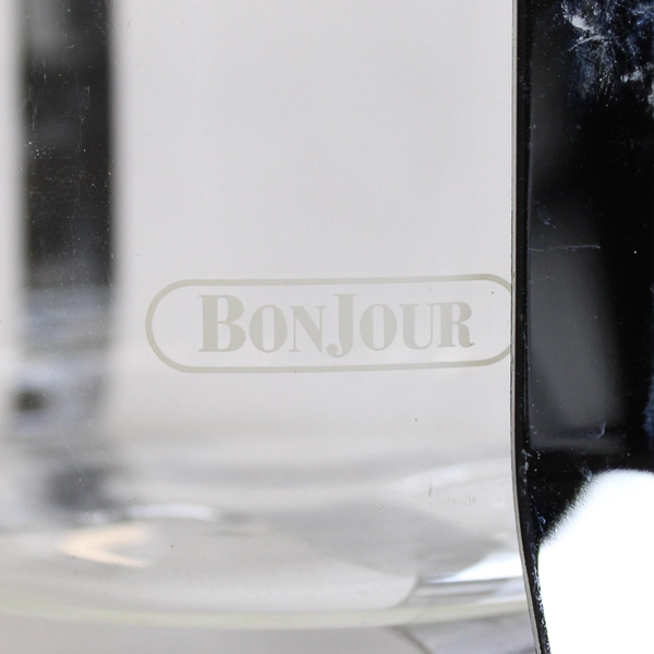 BonJour Glass French Press Stainless Steel Hardware Black Handle