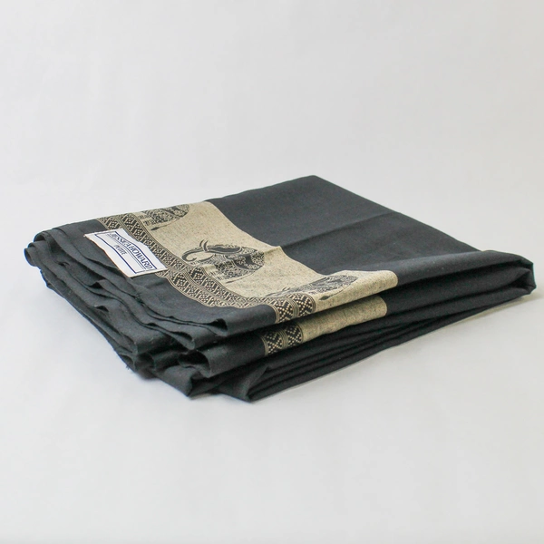 Jessica Howard Black Elephant Pattern Wide Infinity Scarf Shawl Accessory