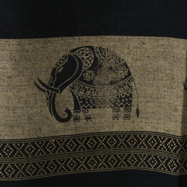 Jessica Howard Black Elephant Pattern Wide Infinity Scarf Shawl Accessory