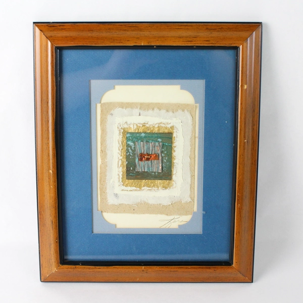 Framed Matted Meta Art Kara Young Ancient Dreams Mixed Media Art Piece Signed