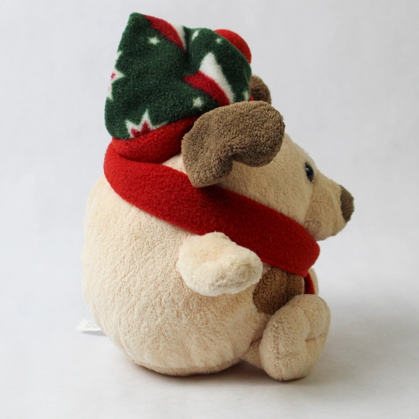 Chosun 7" Round Christmas Puppy Dog Plushie - Festive Cuddle Companion