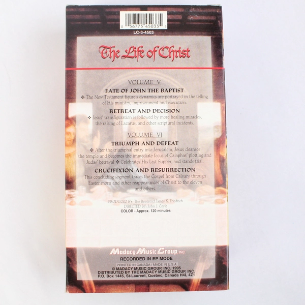 The Life of Christ VHS Tape 1-6 Madacy Entertainment Bible Study Easter