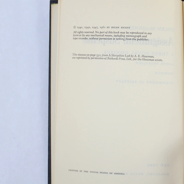 Assignment Suspense by Helen MacInnes 1961 Hardcover Omnibus - Pre-Owned