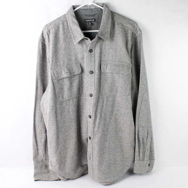 Toad & Co Gray Button Up Long Sleeve Shirt Men's Size XL