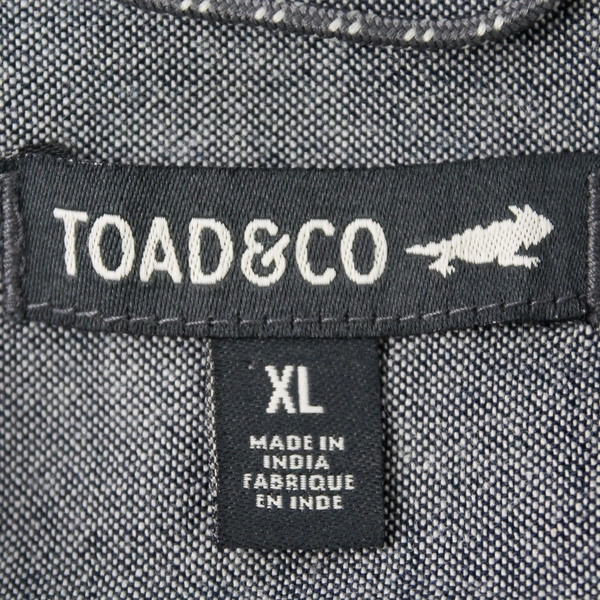 Toad & Co Gray Button Up Long Sleeve Shirt Men's Size XL