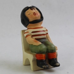Vintage Wales Porcelain Figurine Football Boy Asleep In A Chair