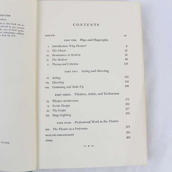 An Introduction to The Theater by Frank M. Whiting HC 1954 Pre-Owned
