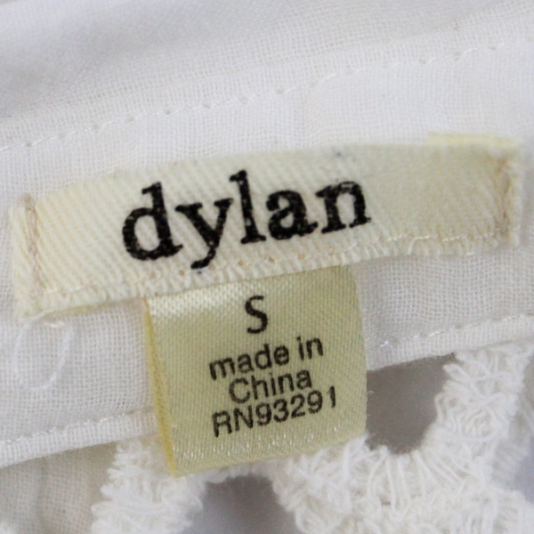 Dylan White Button Up See Through Back Design Women's Size Small