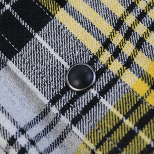 Levi's Plaid Flannel Black Pearl Snap Yellow Black Long Sleeve Men's XL