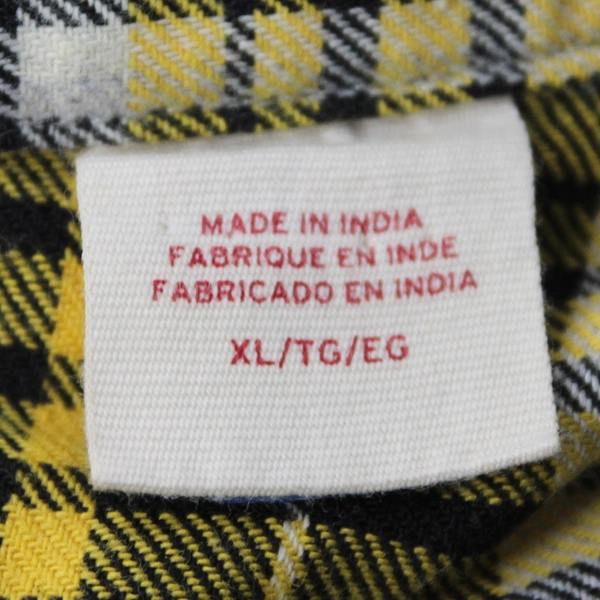 Levi's Plaid Flannel Black Pearl Snap Yellow Black Long Sleeve Men's XL