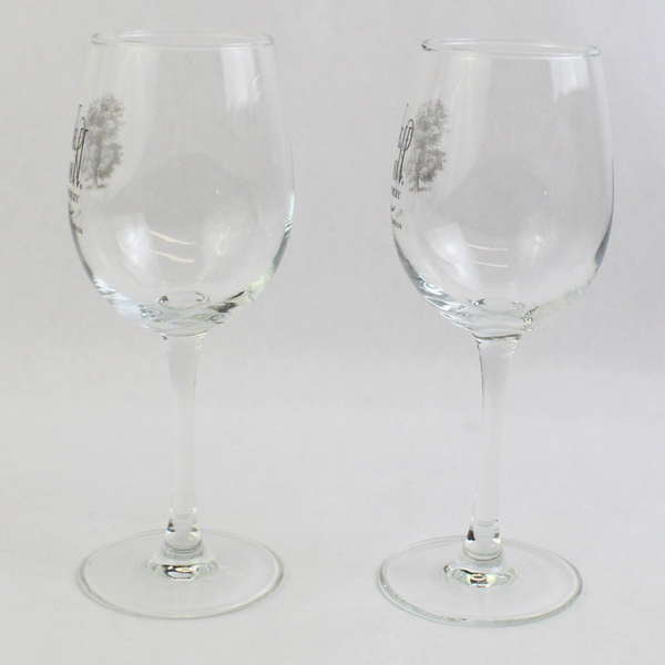 Set of 2 Oak Knoll Winery Crystal Wine Glasses Hillsboro Oregon