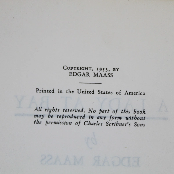 A Lady At Bay by Edgar Maass 1953 Vintage Hardcover Book with Wear & Stains