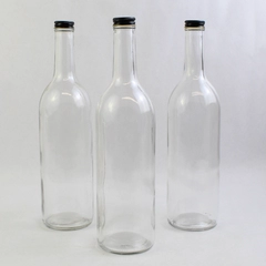 Lot of 3 Clear Glass 750ml Wine Bottles Screw Top For Wine Making