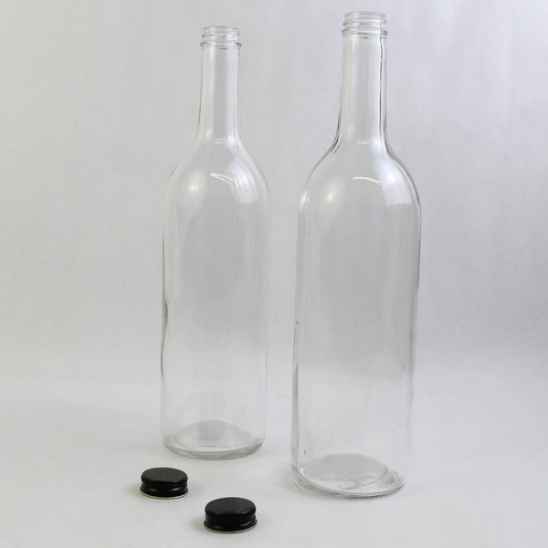 Lot of 3 Clear Glass 750ml Wine Bottles Screw Top For Wine Making