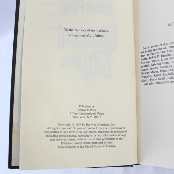 Crescent City by Belva Plain 1984 Hardcover Novel Delacorte Press Dust Jacket