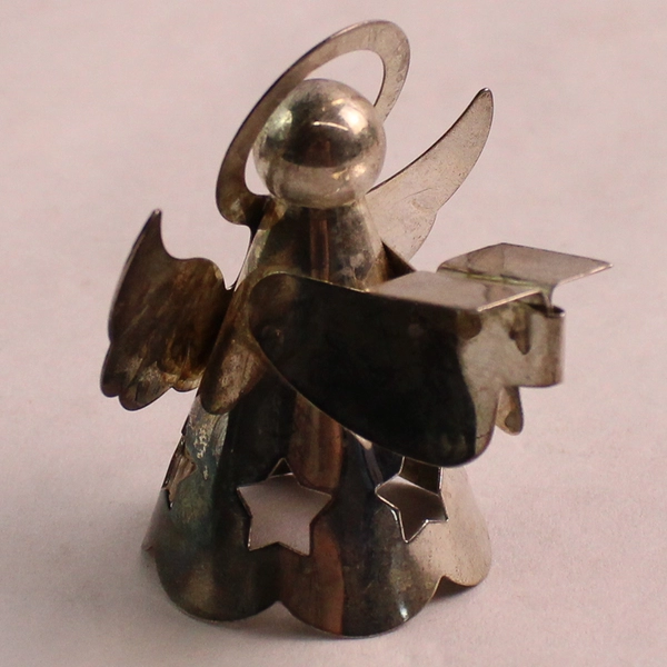 Set of 3 Vintage Home For The Holidays Silver Plate Angel Ornaments