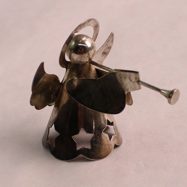 Set of 3 Vintage Home For The Holidays Silver Plate Angel Ornaments