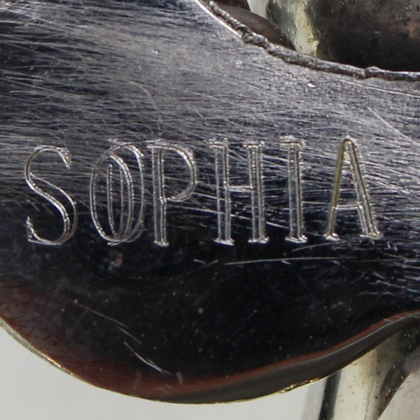 Vintage Miniature Silver Plate Angel Bell Ornament Engraved Sophia