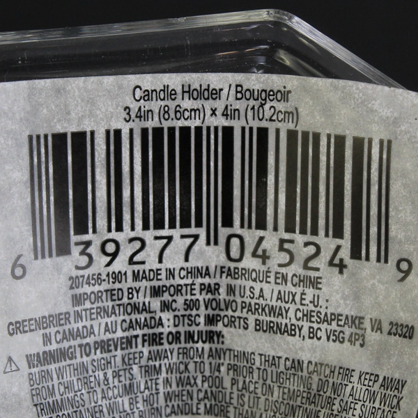 Lot of 3 Greenbrier International Clear Octagon Glass Taper Candle Holders