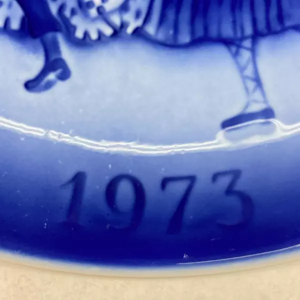 1973 Svend Jensen Copenhagen Blue Hans Christian Andersen Plate 4 The Fir Tree