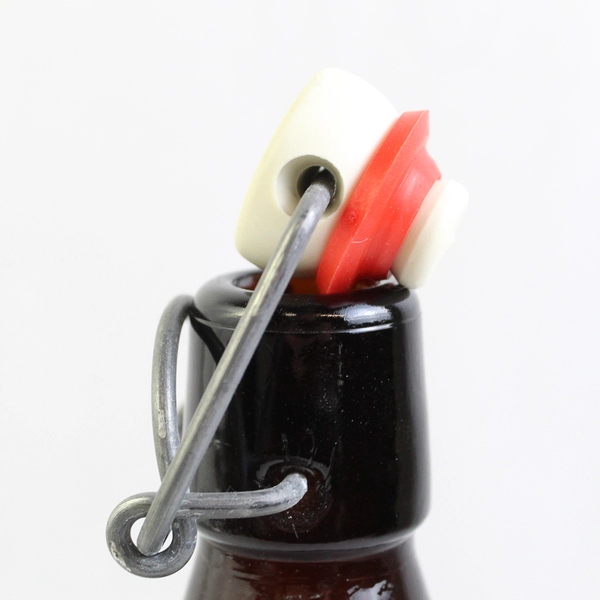 Salado Creek Amber Swing Top Beer Bottle Embossed Flowers