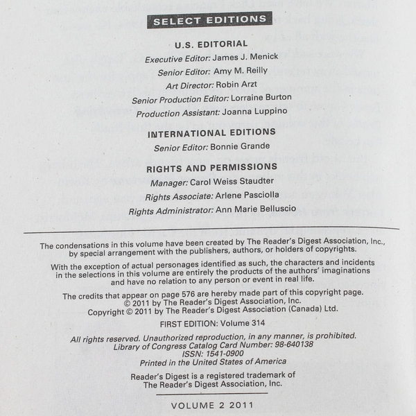 Select Editions Reader's Digest 2011 Vol 2: Crossfire & Sweet Misfortune