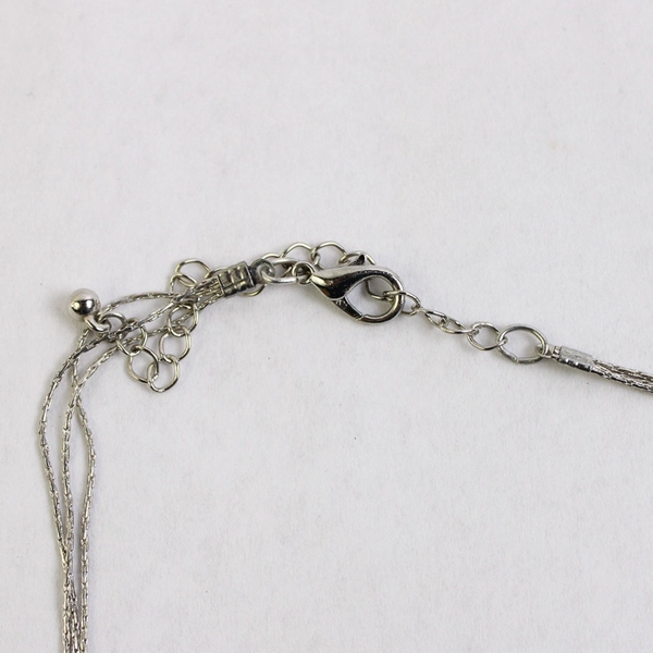 NWT Christopher & Banks Beaded Nautical Charms Multi-Strand Necklace Silver-Tone