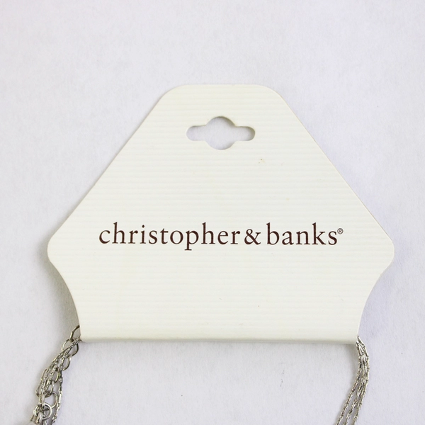 NWT Christopher & Banks Beaded Nautical Charms Multi-Strand Necklace Silver-Tone