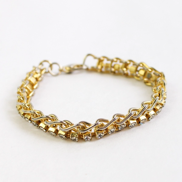 Lot of 3 Unmarked Women's Gold-Tone Metal Chain Link Bracelets