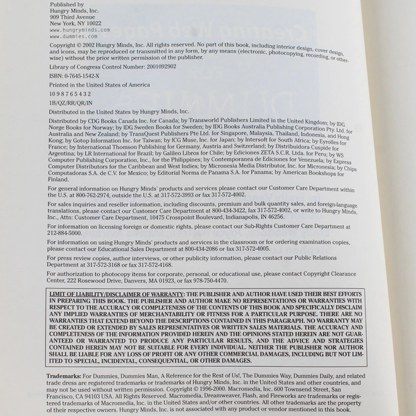 Creating Web Pages For Dummies 9 Books in 1 2002 Paperback Hungry Minds