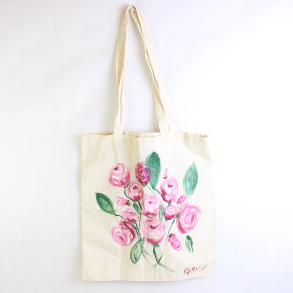 Lot of 3 Cream-Colored Reusable Fabric Tote Bags Varied Branding