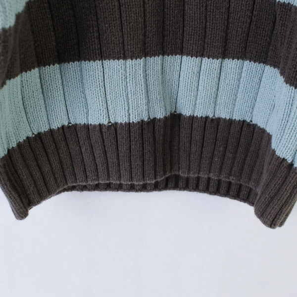 Gymboree Blue & Brown Striped Cable Knit Sweater XS - Very Good Condition