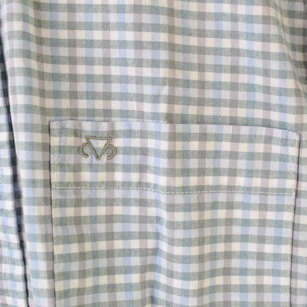 Grife ABCZ Boy's Long Sleeve Blue Plaid Button-Up Shirt Size 1 - Good Condition
