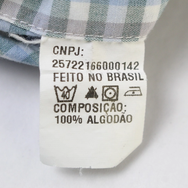 Grife ABCZ Boy's Long Sleeve Blue Plaid Button-Up Shirt Size 1 - Good Condition