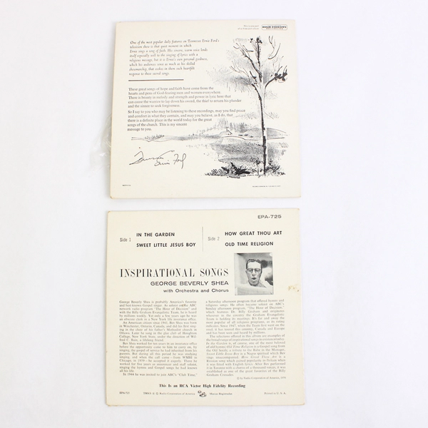 Lot of 2 Vinyl Records 7" George Beverly Shea & Tennessee Ernie Ford