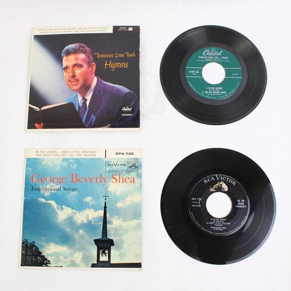 Lot of 2 Vinyl Records 7" George Beverly Shea & Tennessee Ernie Ford