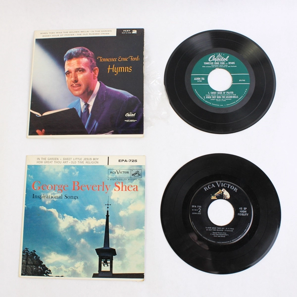 Lot of 2 Vinyl Records 7" George Beverly Shea & Tennessee Ernie Ford