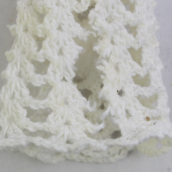 Set of 6 White Hand Crocheted Bell Christmas Ornaments