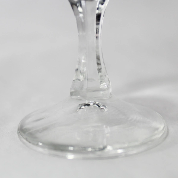 Set of 2 Vintage Geometric Stem Shot Glasses - Clear Barware Collection