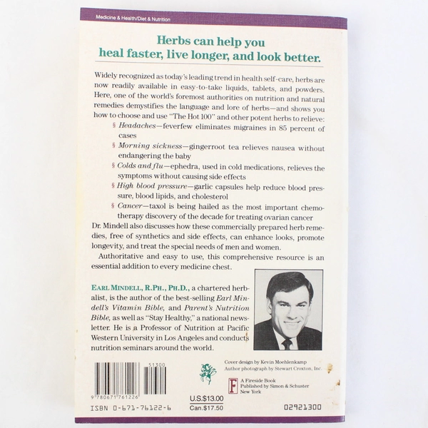 Earl Mindell's Herb Bible Earl L. Mindell 1992 Simon & Schuster Paperback