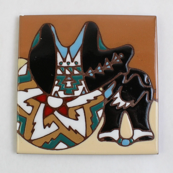1999 Earthtones Ceramic Tile 4254A Bear Fetish 6 x 6 Inch