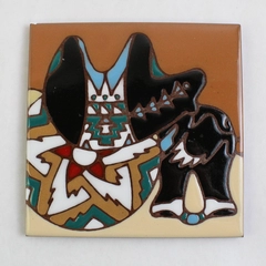 1999 Earthtones Ceramic Tile 4254A Bear Fetish 6 x 6 Inch