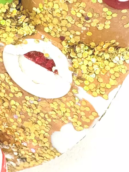 Heavy Glass Santa Figurine on Rocking Horse Holiday Decor - Vintage Charm