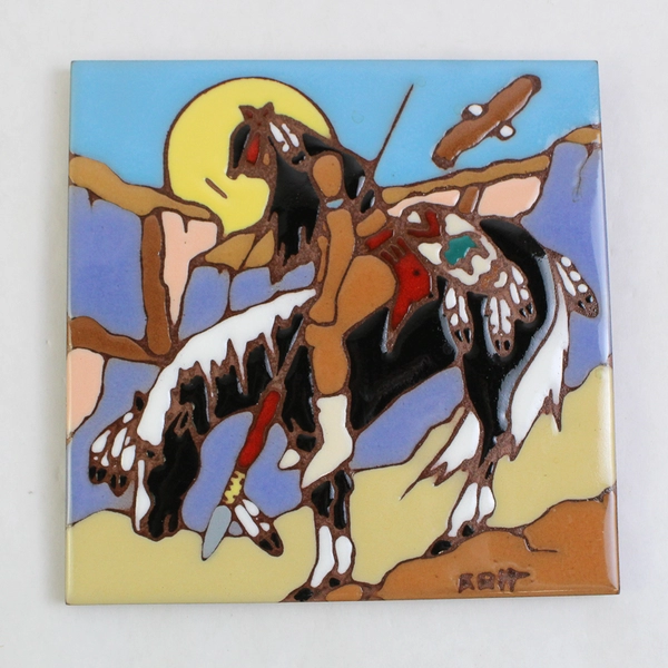 1999 Earthtones Ceramic Tile 4786A End Of The Trail 6 x 6 Inch